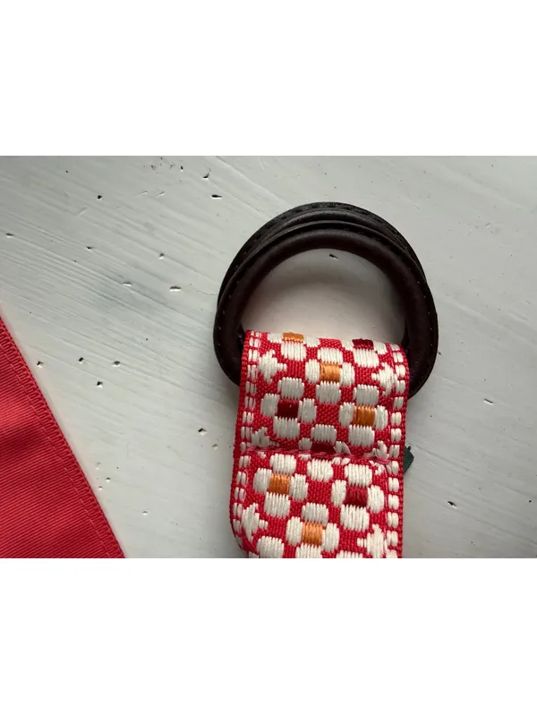 Eddie Bauer Medium Red and White Patterned Belt - Image 3