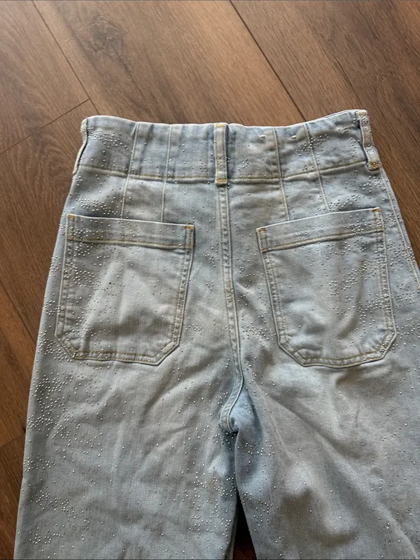 Anthropologie Maeve Collette Full Length Sparkle Jeans- size 26 - Image 9