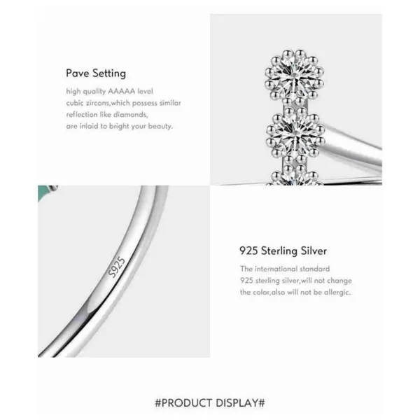 Women's Bezel Set Simulated Diamond Platinum Plated S925 Rhodium Ring, Size 5‎ - Image 9