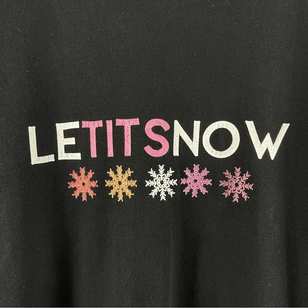 Canvas LGBTQ AF Large Let It Snow LeTITSnow Graphic Shirt Winter Snowflake - Image 3