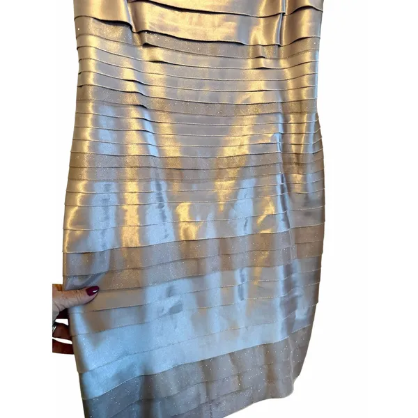 Connected Apparel NWT Champagne Sparkly Dawn Oliva Cocktail Dress - Size 10 - Image 11