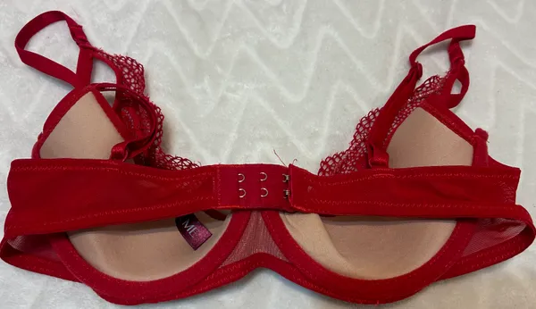 Red lace underwire Bra Lingerie Size 34 C - Image 4