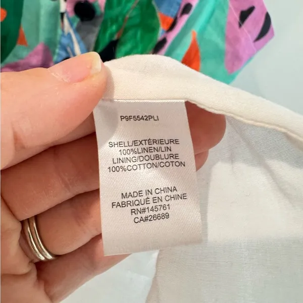 Parker Weslyn Tropical Belted Linen Mini‎ Dress Size 6 - Image 7