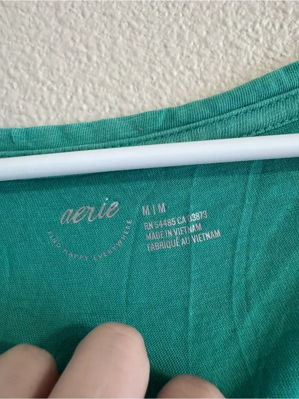 NWT aerie Teal V-Neck Short Sleeve Tee - Image 2