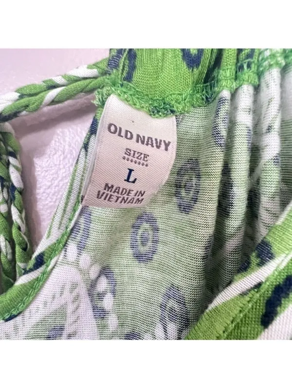 Old Navy Green Floral Maxi Dress Size L Beach Vacation Summer - Image 7