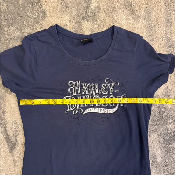 Harley-Davidson Blue  Tee with Logo Patch - Image 5