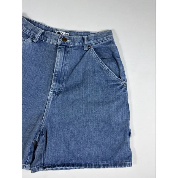 Vintage 90s Bill Blass Women's High Rise Denim‎ Carpenter Jean Shorts Size 10 - Image 3