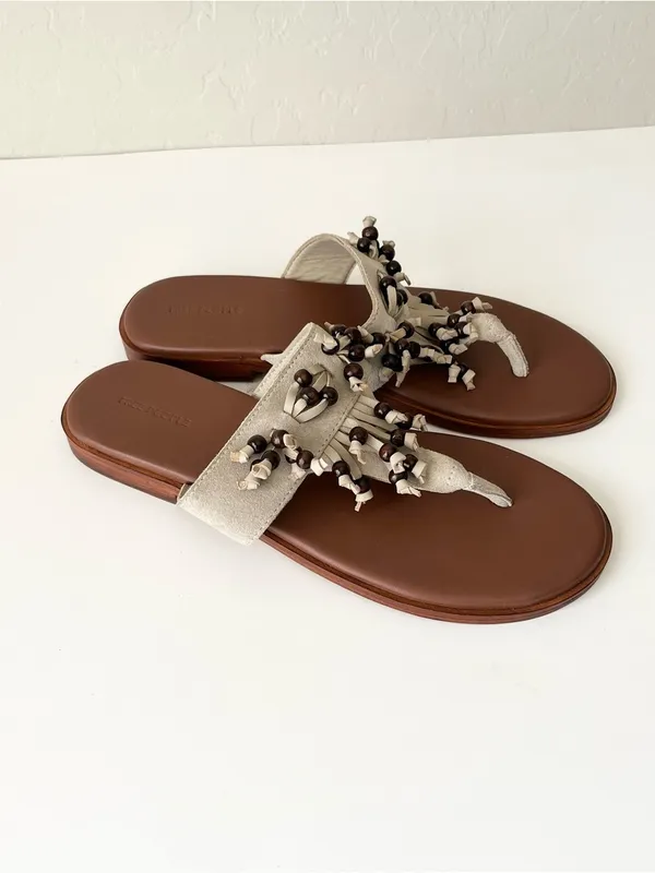 Free People Sadie fringe beaded leather sandals boho summer NEW 9 - Image 7