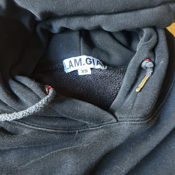 I.AM.GIA Black Hoodie with Drawstring Detail - Image 2