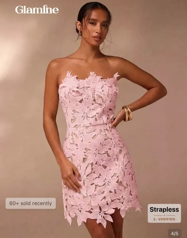 Pink floral dress - Image 3