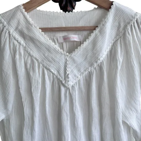 See By Chloe blouse M georgette chiffon crystal white‎ top - Image 6