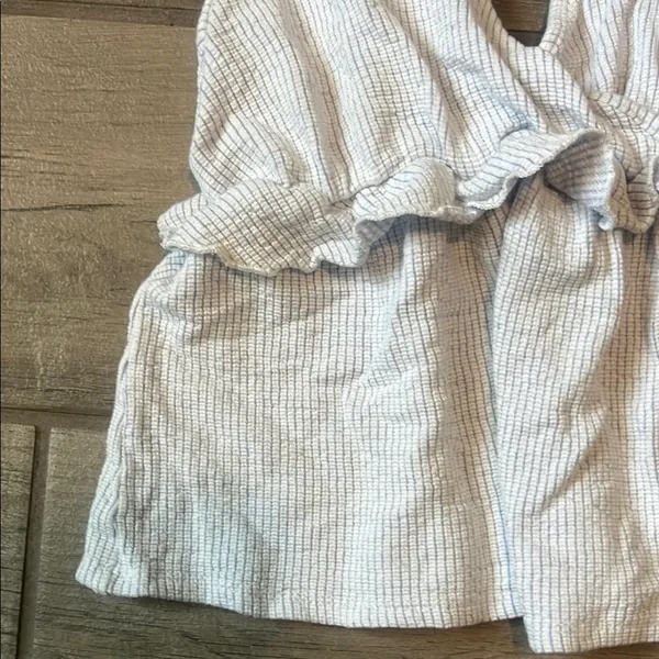 Caution To The Wind White Tie Front Ruffled Tank Top - Image 2