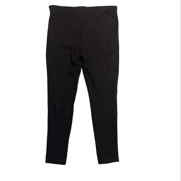 Zara W&B Collection Black Skinny Ankle Pants with Textured Panel Size Large - Image 4