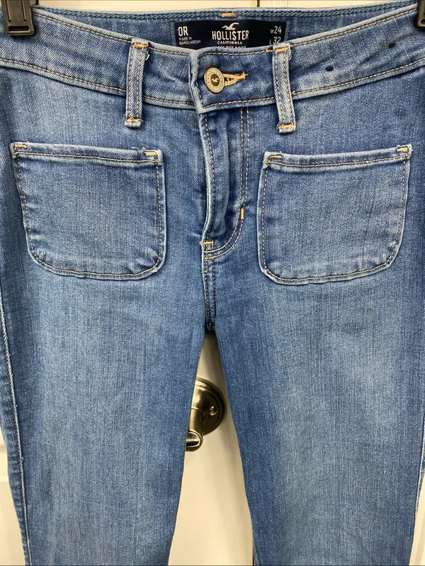 Hollister Low-Rise Bootcut Jeans Womens 0R 24x32 Medium Wash Soft Stretch Denim - Image 3