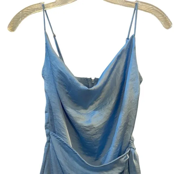 Lucy in the‎ Sky XS Blue Asymmetric Faux Wrap Short Dress Sleeveless - Image 6
