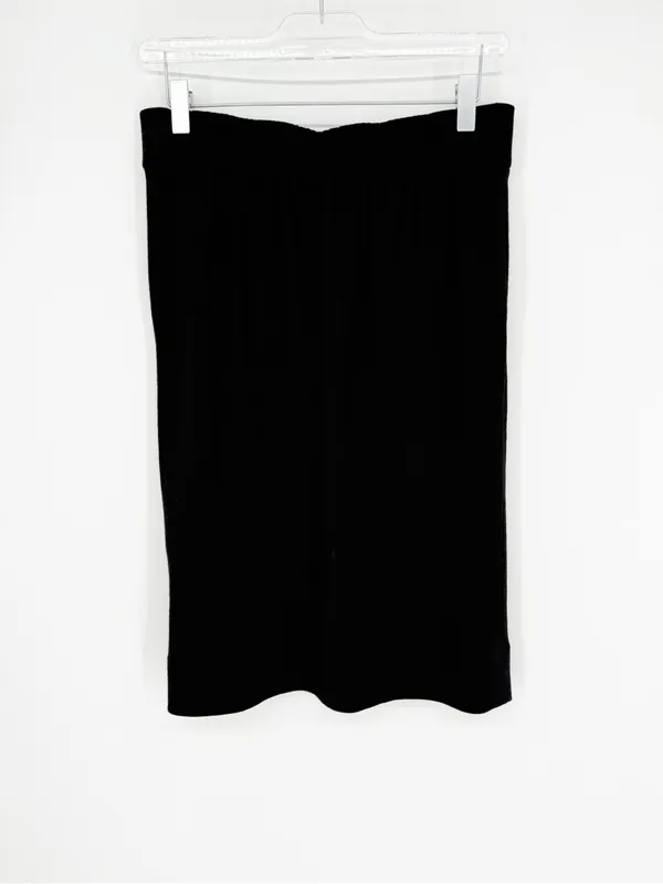 AKRIS Drawstring Wool Pencil Skirt Women's 6 Black Quiet Luxury - Image 3