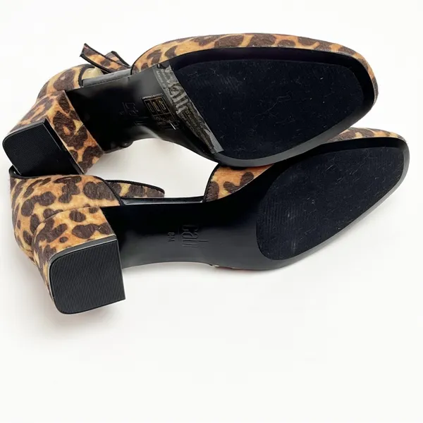 CABI Kiki Leopard Print Faux Calf Hair Adjustable Ankle Strap Block Heels 8 - Image 4