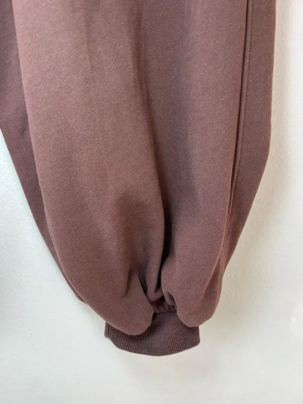 Nap Balloon Hem Barrel Joggers Sweatpants Brown Drawstring Neutral Loungewear Sm - Image 5
