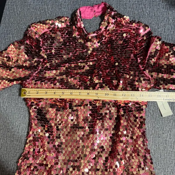 Anthropologie Maeve Long Sleeve Mock Neck Sequin Mini Dress - Image 9