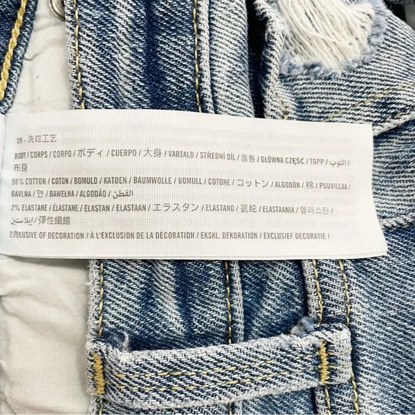Abercrombie & Fitch A&F Mom Jean Button Fly Crop Medium Wash Raw Hem Size 25 | 0 - Image 8