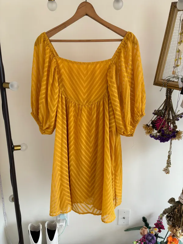 Boutique Dress Yellow Size M - Image 2
