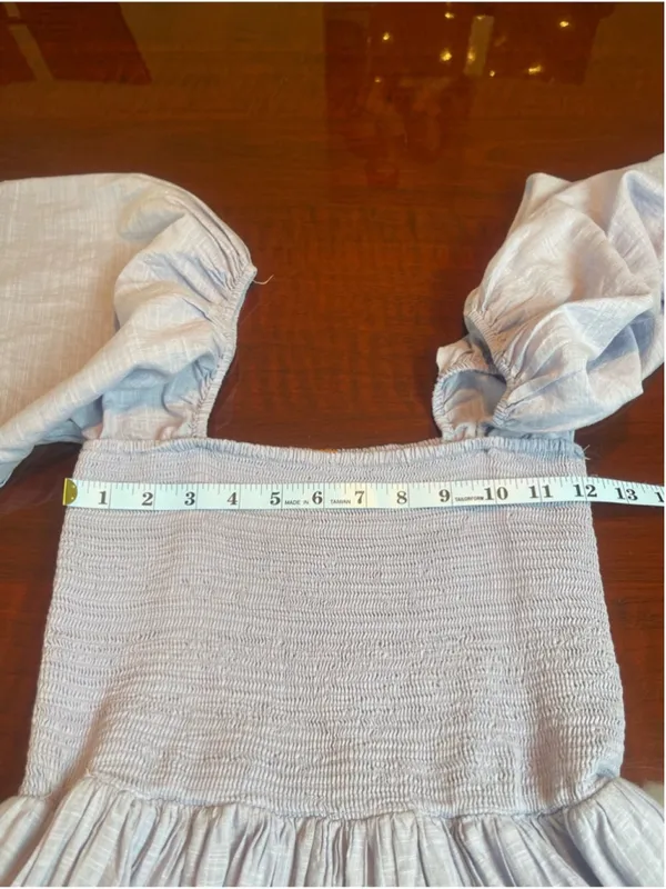 Free People Perfect Storm Smocked Eyelet Maxi Dress Lavender Purple Size S - Image 7