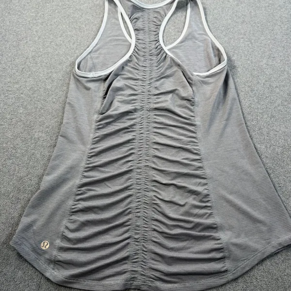 Lululemon Gray Runner Up Racerback Ruched Tank Women's X-Small Active Running - Image 9