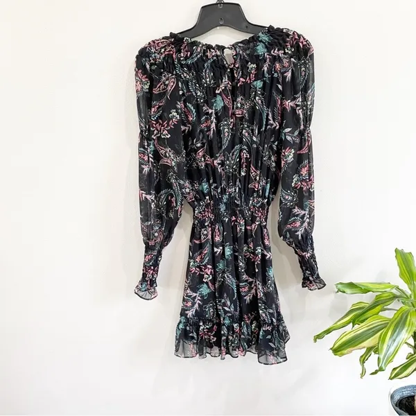 MISA Los Angeles Lexie Mini‎ Dress XS Silk Floral Boho Party Date Night Chic - Image 4