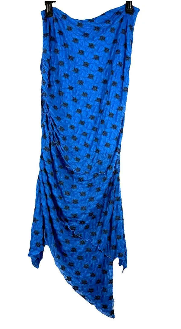 NWOT FREE PEOPLE Margot Convertible Maxi Skirt / Dress Blue XS Asymmetrical boho - Image 3