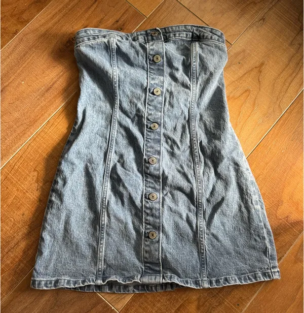 Abercrombie and Fitch mini denim dress - Image 2