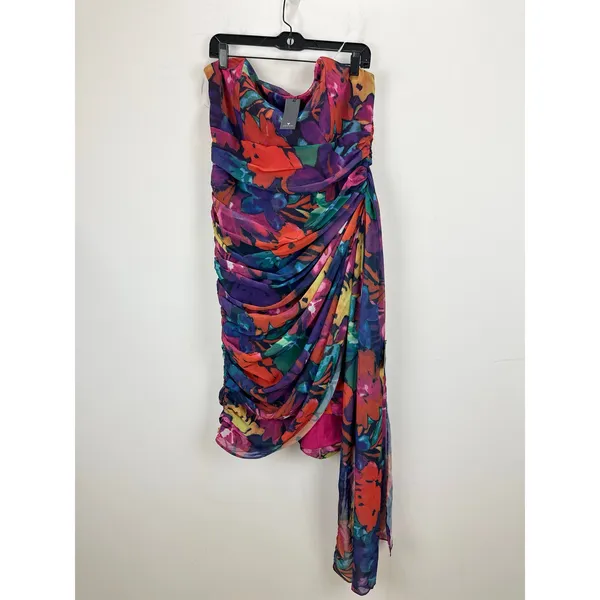 Lulus Uncommon Aesthetic Black Floral Strapless Bodycon Midi Dress Party XL NWT - Image 5