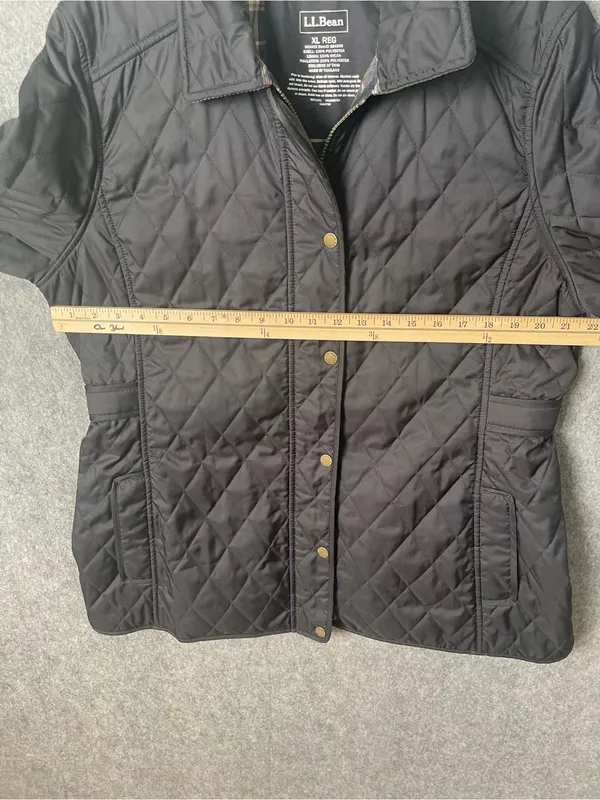 L.L.Bean Women's XL Reg Black Quilted Riding Jacket - Image 4