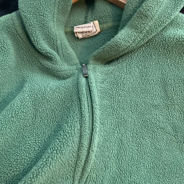 L.L. Bean Polartec Green Fleece Full Zip Jacket Medium Coat Preowned - Image 4