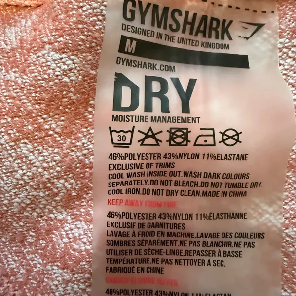 Gymshark Dry coral pattern leggings sz M - Image 2