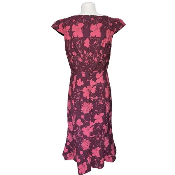 ANTHROPOLOGIE Women’s Cisely Burgundy Floral Trumpet Midi Dress - Image 5