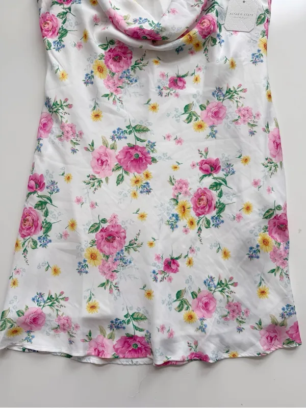 Altar'd State Altar'd Floral Pink Cowl Neck Mini Dress Size Large - Image 4