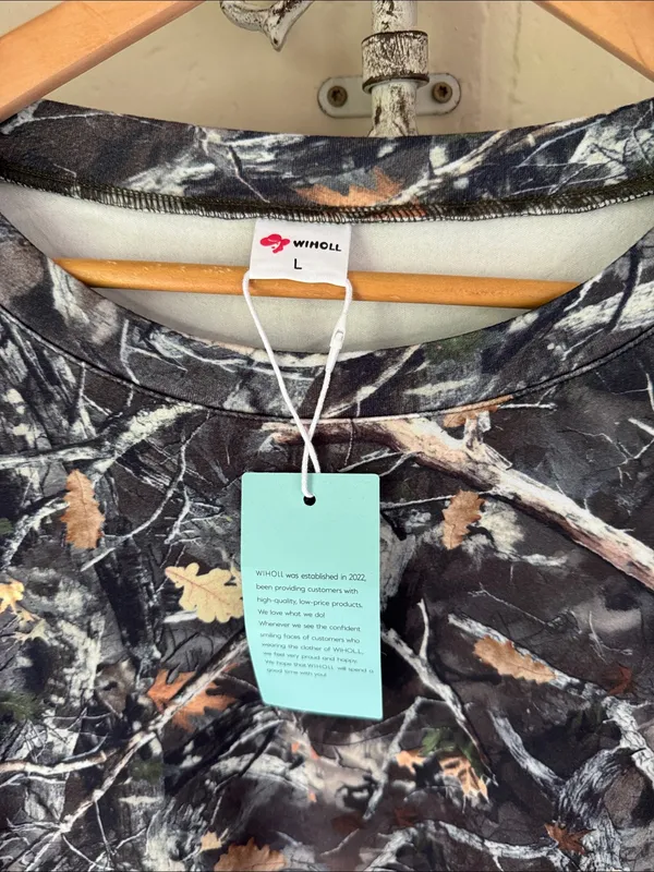 Long Sleeve Camouflage Print super soft pockets large NEW Wiholl - Image 2