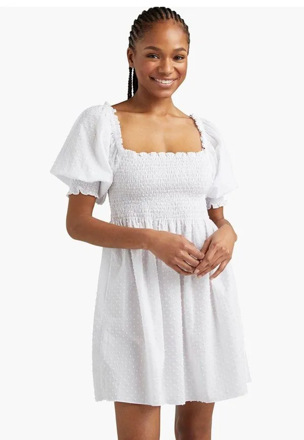 HILL HOUSE Athena Nap Dress, White Swiss Dot, Small - Image 2