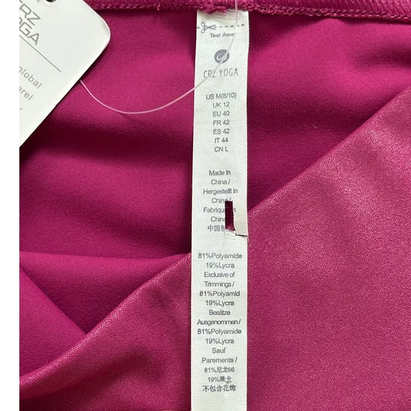 CRZ YOGA Faux Leather High Waisted 26.5" Leggings Ankle Length Magenta Purple M - Image 4