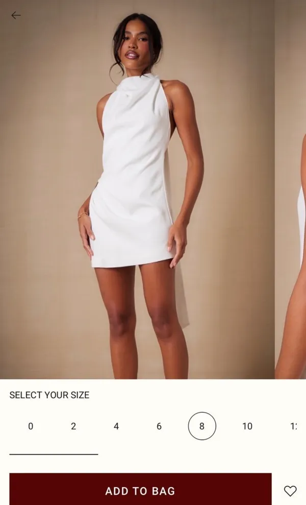 Pretty Little Thing Halter White Dress - Image 2