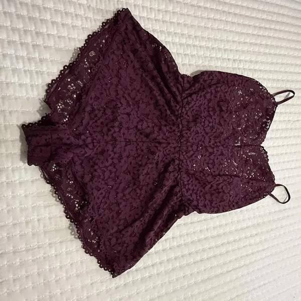 Victoria's Secret Purple Lace Lingerie Lounge Romper Sz S Small - Image 12