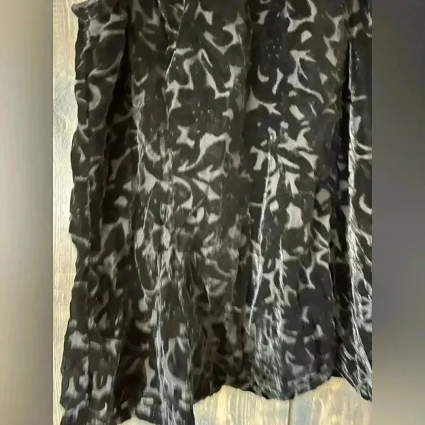 Elegant Black Velvet Floral Burnout Sleeveless Top Evening Cocktail Party‎ - Image 3