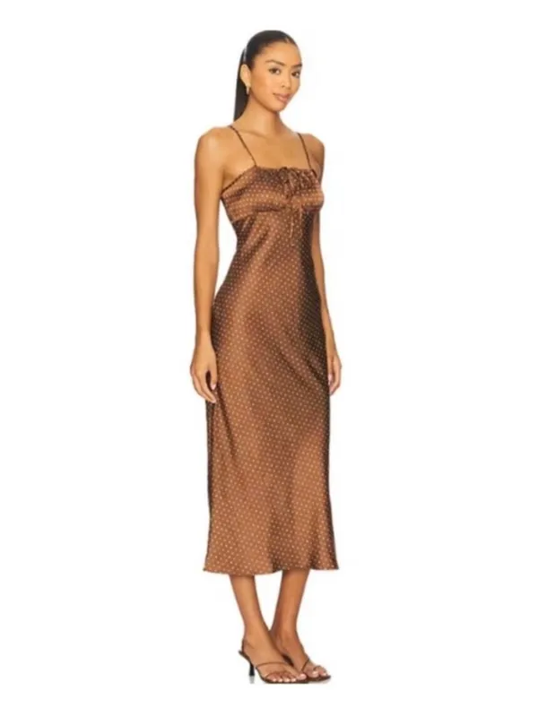 Ciao Lucia Leo Satin Midi Dress in Siena Polka Dot - Image 2