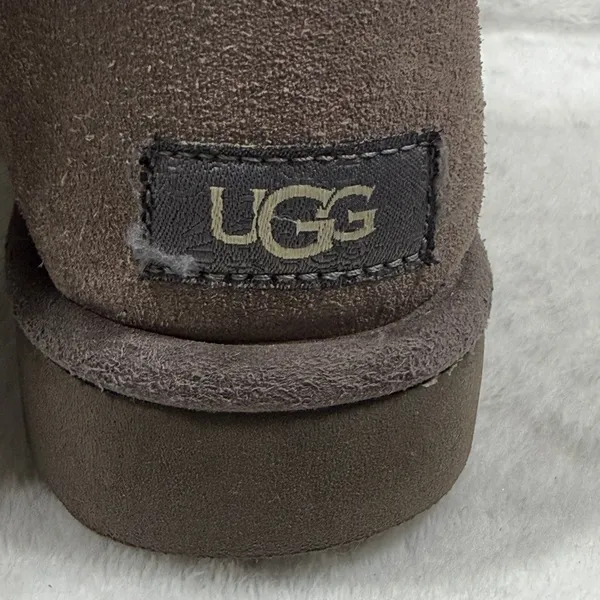 UGG Gita Grey Suede Shearling Lace Up Boots 1018629 Womens Size 6 - Image 3