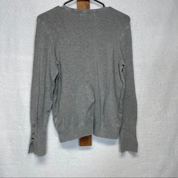 Catherine Malandrino Gray Long Sleeve Crewneck Sweater Size‎ L - Image 4