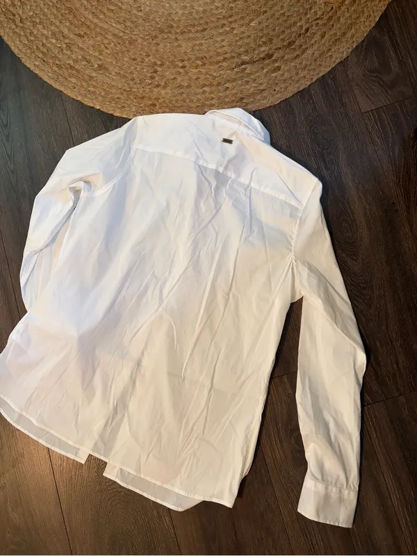NWT Barbour White Long-Sleeve Dress Shirt with Patterned Collar Trim 14 - Image 6