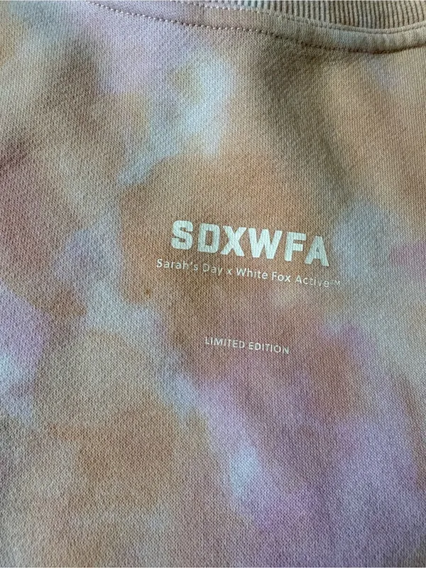 Sarah’s Day X White Fox Active Tie Dye Cropped Long Sleeve Sweatshirt Size M - Image 2
