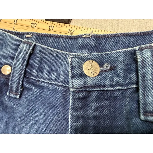 Vintage Wrangler High Rise Straight Leg Jeans Blue USA Made 12NBPRB 7/8 x 36 - Image 4