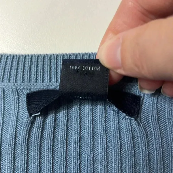 Imperfect Y2K vintage sweater 2002 Gap XXL‎ 100% cotton vneck ribbed XXL sweater - Image 9