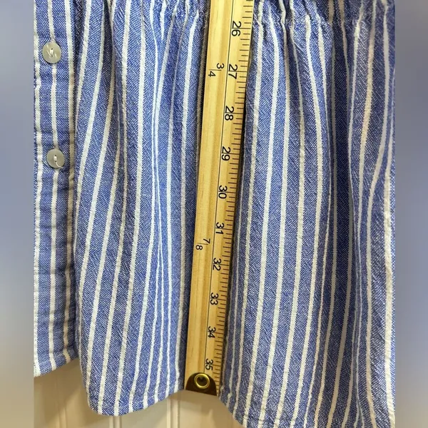For Cynthia Striped Blue Midi Dress size S.55% LINEN 45% VISCOSE - Image 9
